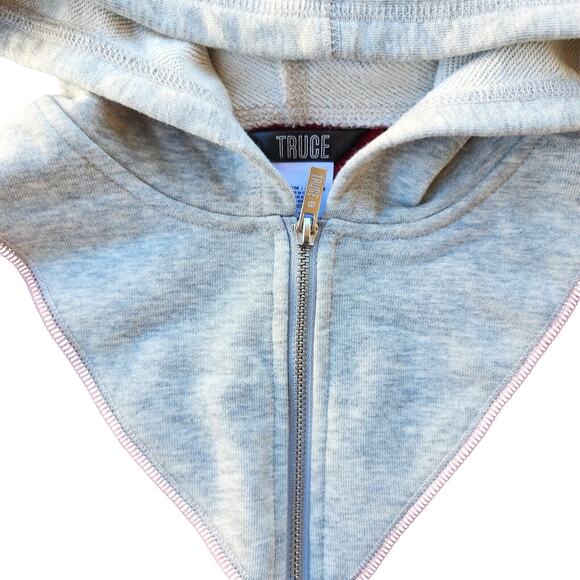 TRUCE Girl's Dark Red Terry Cotton Tom & Jerry Crop Hoodie Big Kids Size L / 14 - Picture 3 of 6